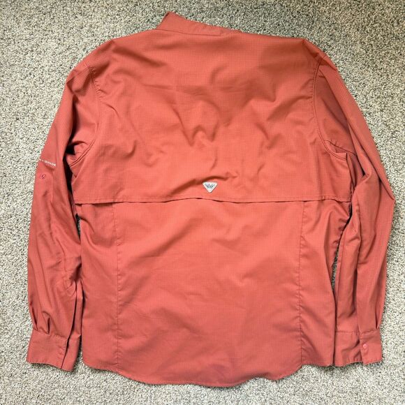 Columbia Womens PFG Large Vented Snap Button Front Omni Shield Tab Sleeves Shirt - Picture 2 of 4